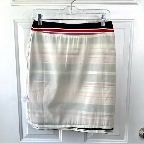 Talbots Textured Grosgrain Pink & Black Ribbon Pencil Skirt Size 4 Petite - Picture 10 of 10